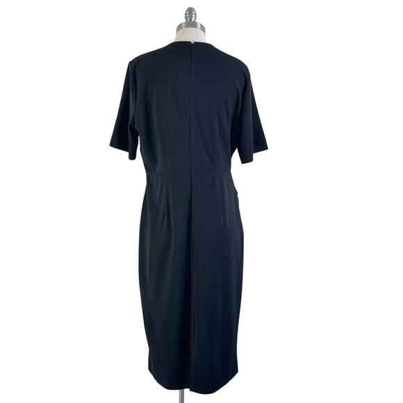 Alexia Admor Harper Short Sleeve Midi Sheath Dress Black - Picture 8 of 11